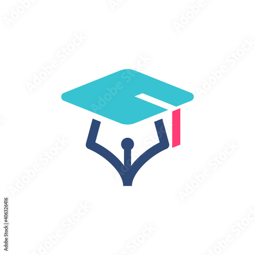 Graduation Hat Logo Design Graphic Concept