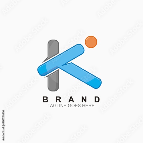 K initial logo design concept for brand or business company