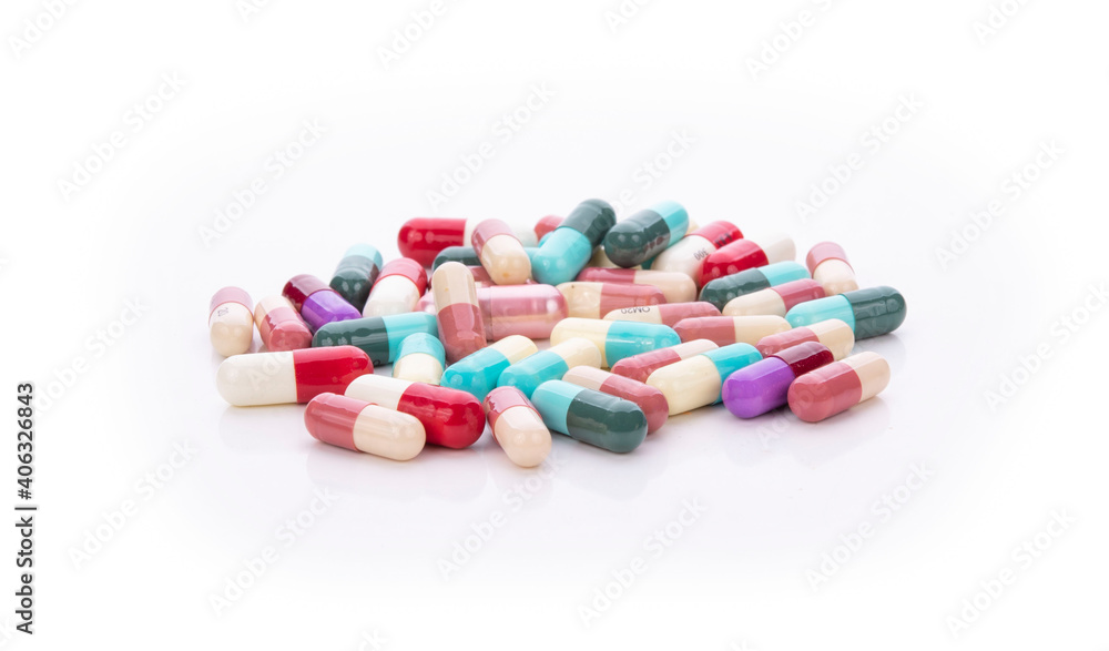 Capsule pills isolated on white background Capsule pills isolated on white background