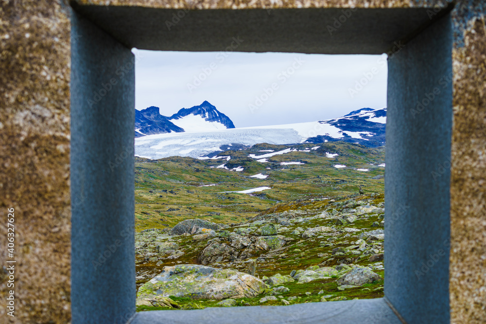 Fototapeta premium Stone sculpture in mountains, Norway