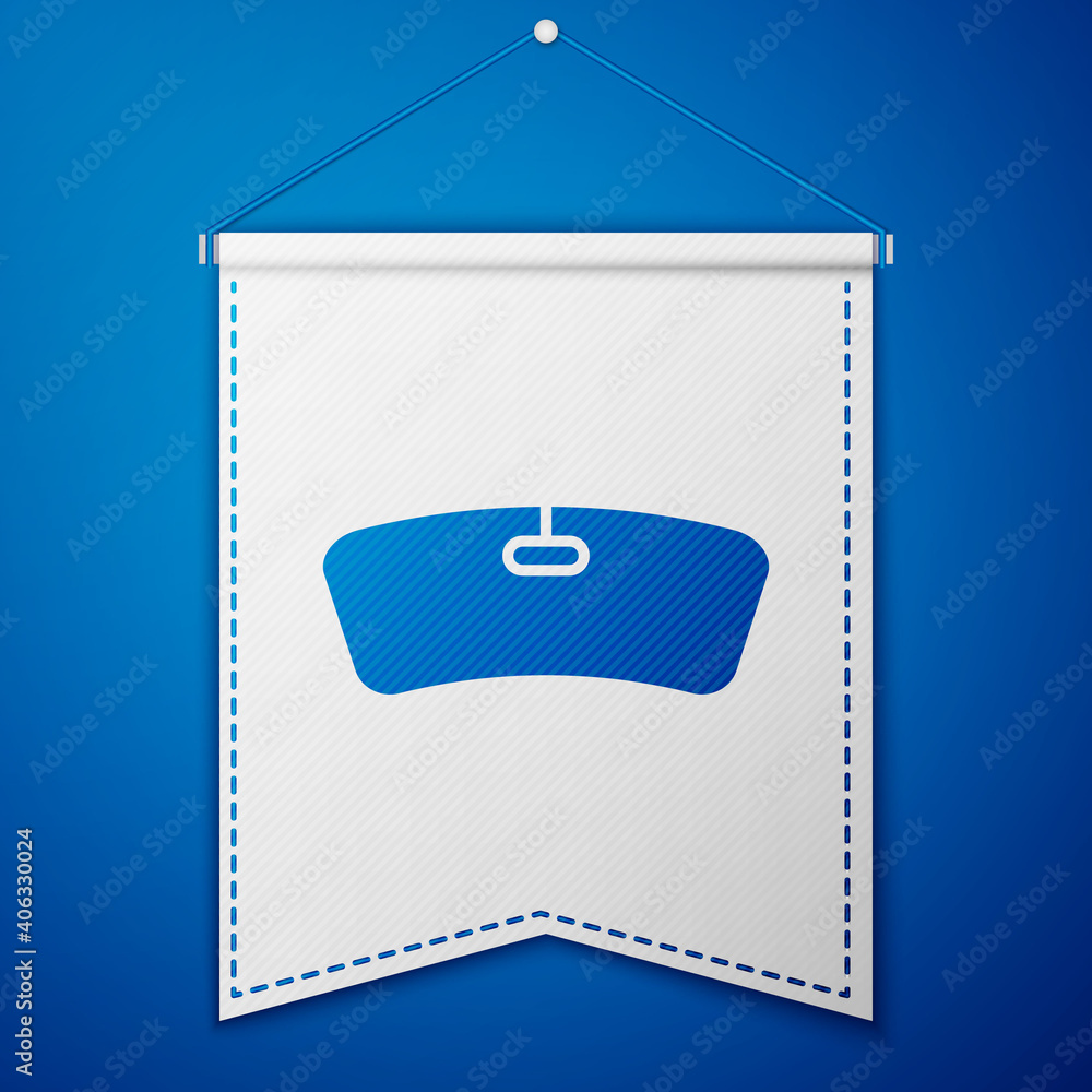 Blue Windshield icon isolated on blue background. White pennant template. Vector Illustration. Blue Windshield icon isolated on blue background. White pennant template. Vector Illustration.