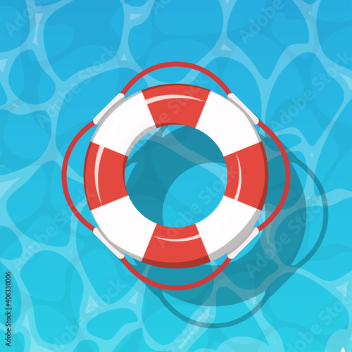 bouy floating in the clean water pool vector