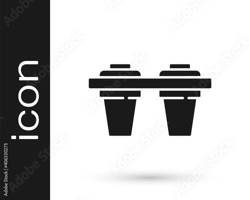 Grey Water filter icon isolated on white background. System for filtration of water. Reverse osmosis system. Vector Illustration.