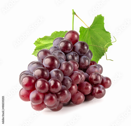 red grapes bunch isolate on white background