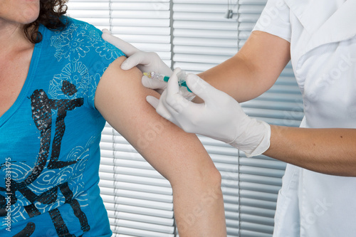 Vaccination Injection Treatment Coronavirus Covid 19 Concept of vaccine disease and preparing clinical medicine doctor
