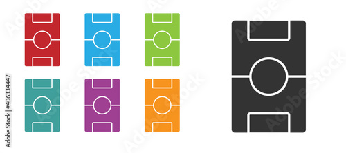 Black Football table icon isolated on white background. Hockey table. Set icons colorful. Vector.