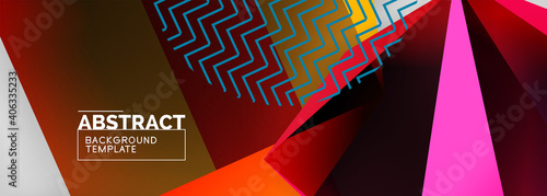 Low poly 3d geometric shapes, minimal abstract background. Vector illustrations for covers, banners, flyers and posters and other