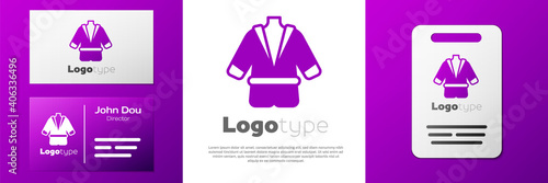 Logotype Bathrobe icon isolated on white background. Logo design template element. Vector.