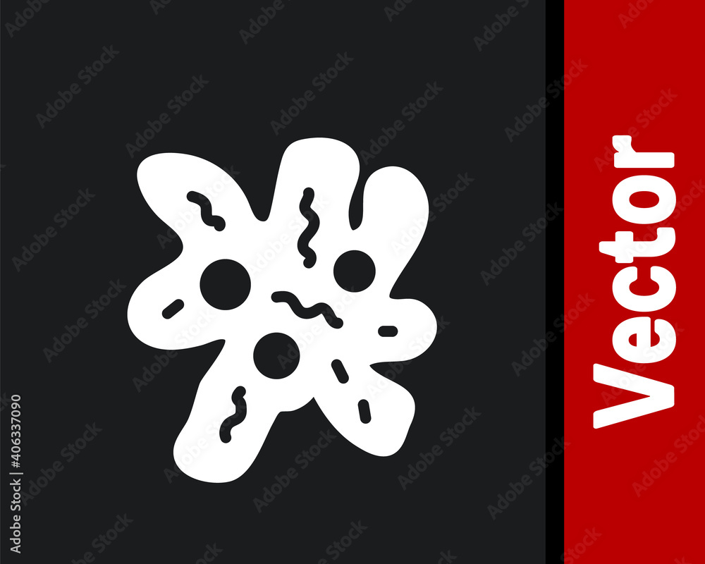 White Cell icon isolated on black background. Vector. White Cell icon isolated on black background. Vector.