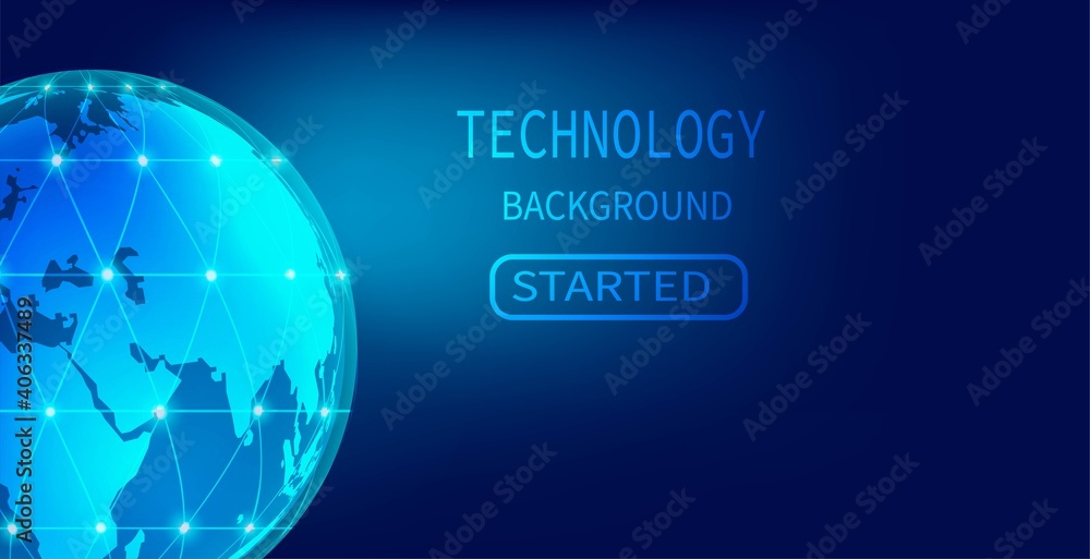 Abstract blue technology background.Vector world circle and electricity line with blue electronic cycle.Digital data , circuit board, Scientific background,Digital art and Abstract background concept. Abstract blue technology background.Vector world circle and electricity line with blue electronic cycle.Digital data , circuit board, Scientific background,Digital art and Abstract background concept.