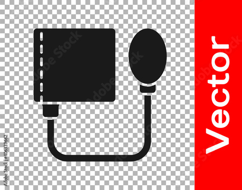 Black Blood pressure icon isolated on transparent background. Vector.