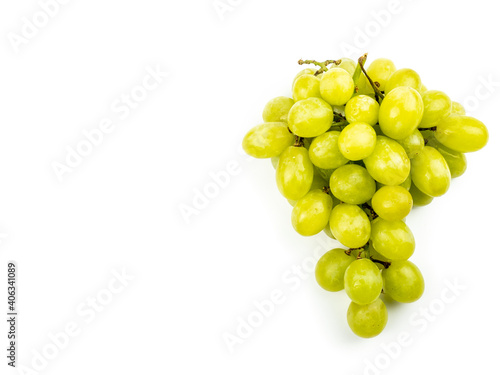 Organic Green grape isolated on white background