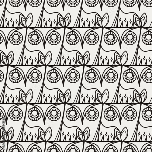 Seamless doodle owl pattern. Cute print for kids  scrap and other