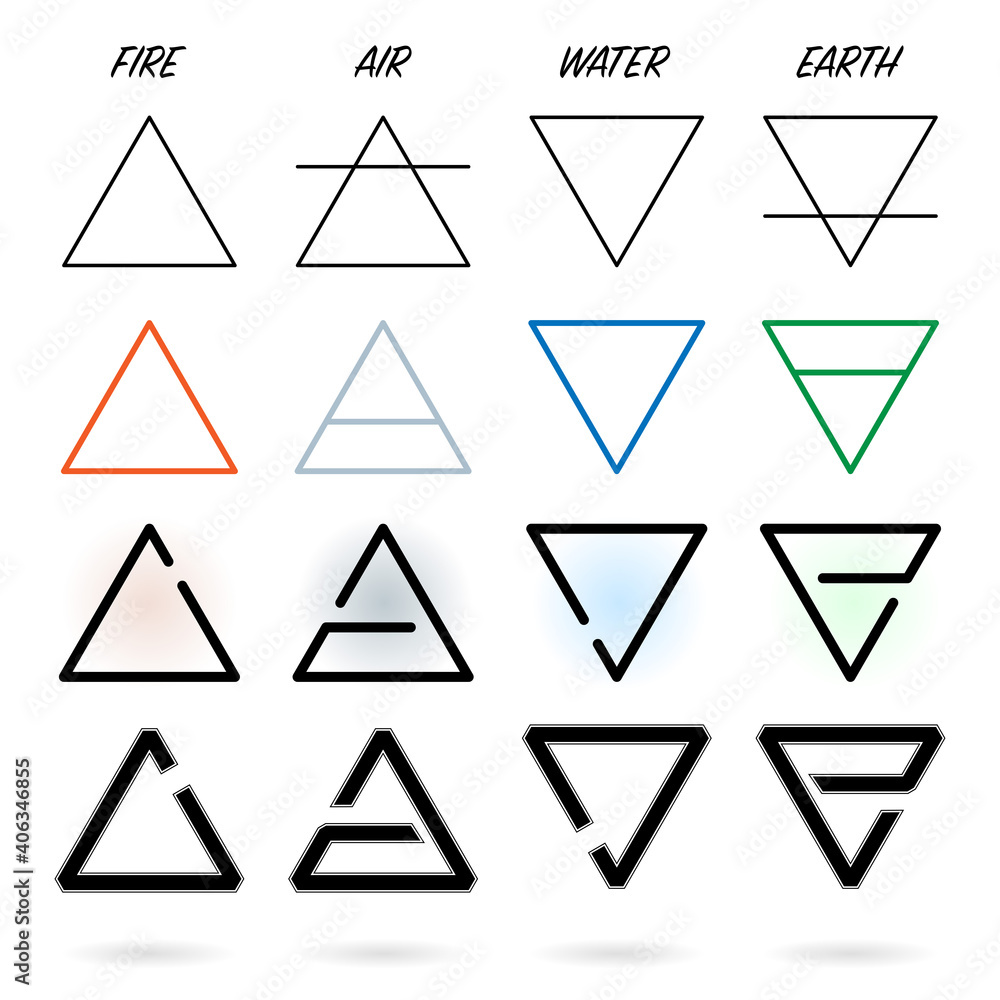 Nature elements symbols set Nature elements symbols set