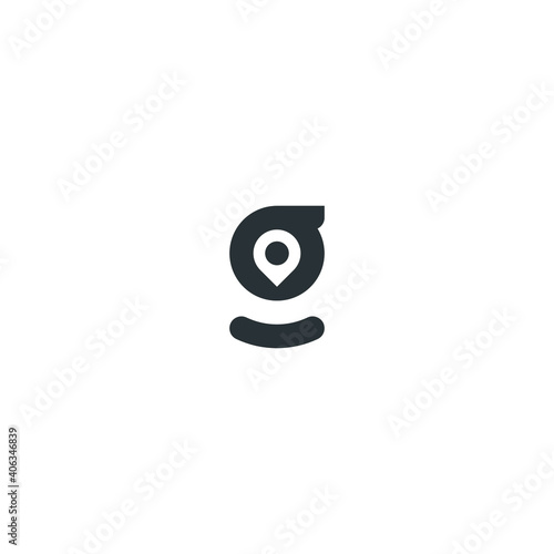 Letter G Pin Point Map Logo Icon Vector Template