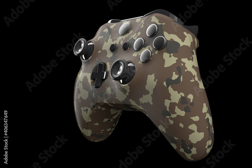 Realistic video game controller isolated on black with clipping path.