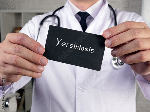 Health care concept about Yersiniosis  with phrase on the piece of paper. photo