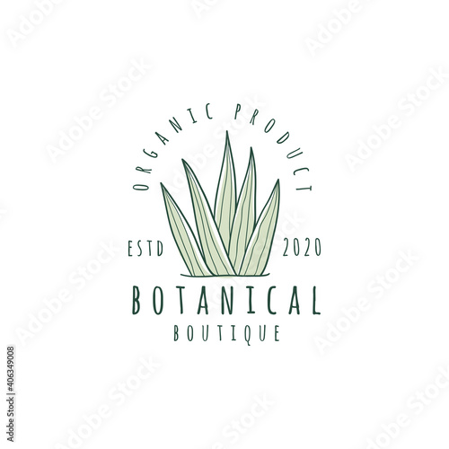 Aloe vera minimalist beautiful logo design template