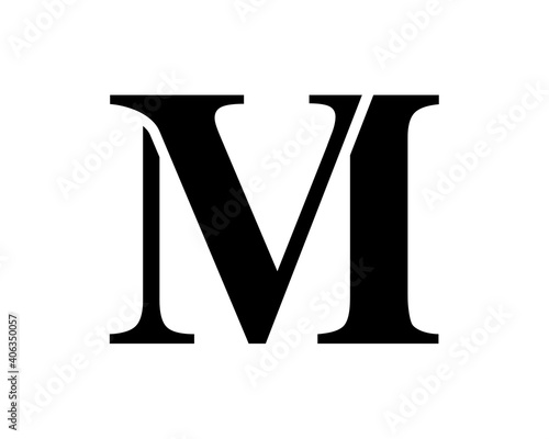 VM letter black logo icon template 1