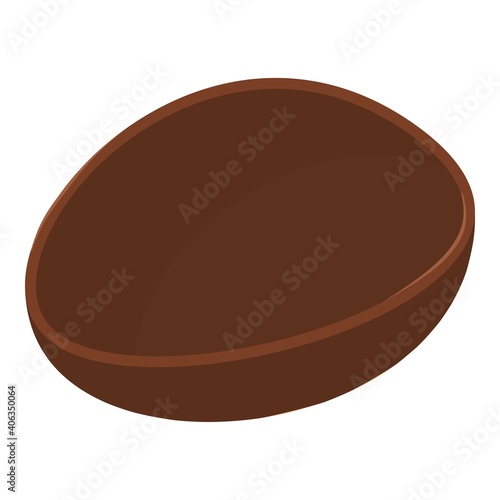 Chocolate egg icon. Isometric of chocolate egg vector icon for web design isolated on white background © nsit0108