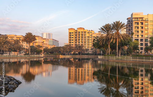 sunrise in dubai Green Lakes photo