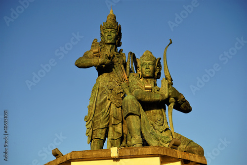 Arjuna and Kresna statue at Nusa Dua Beach  Bali  Indonesia -                                                                                 