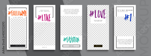 Trendy editable Instagram Stories template. Design  for social media.
