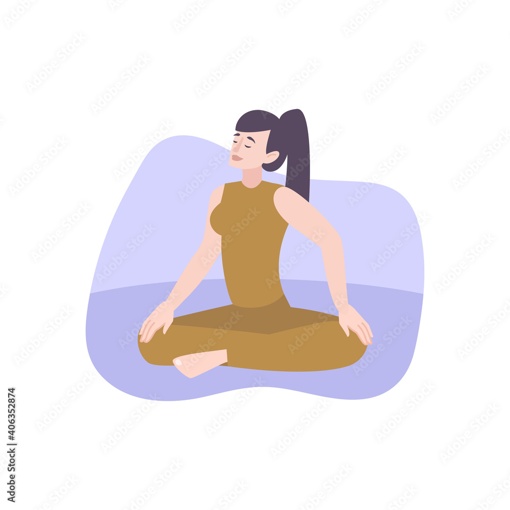 Meditating Woman Illustration