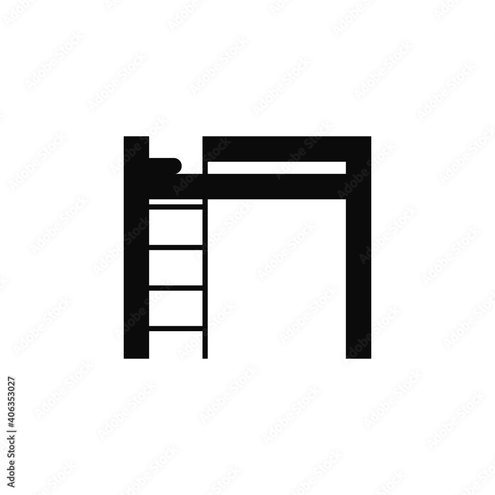 Bunk bed simple icon on white background. Vector illustration. Bunk bed simple icon on white background. Vector illustration.