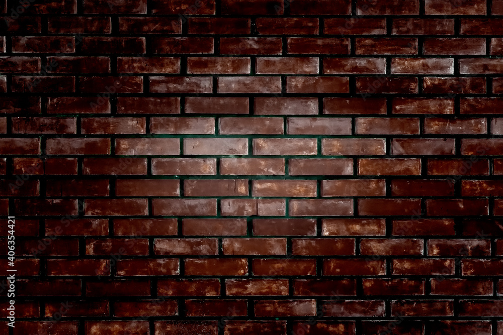 Fototapeta premium Dark vignetting brick background