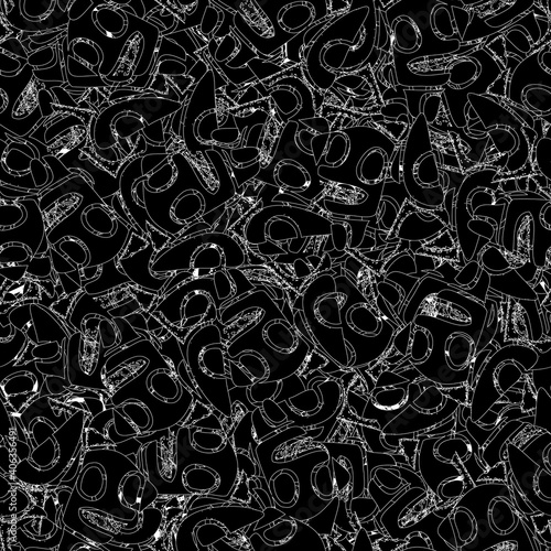 Seamless black and white pattern. Monochrome grunge background