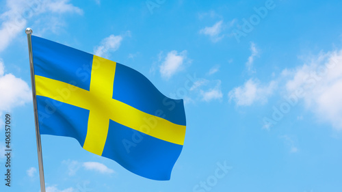 Sweden flag on pole