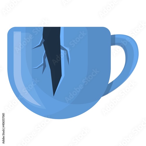 Broken mug icon. Cartoon of broken mug vector icon for web design isolated on white background