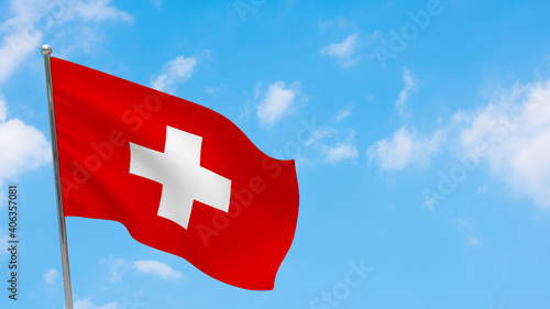 Switzerland flag on pole