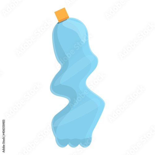 Crushed bottle icon. Cartoon of crushed bottle vector icon for web design isolated on white background
