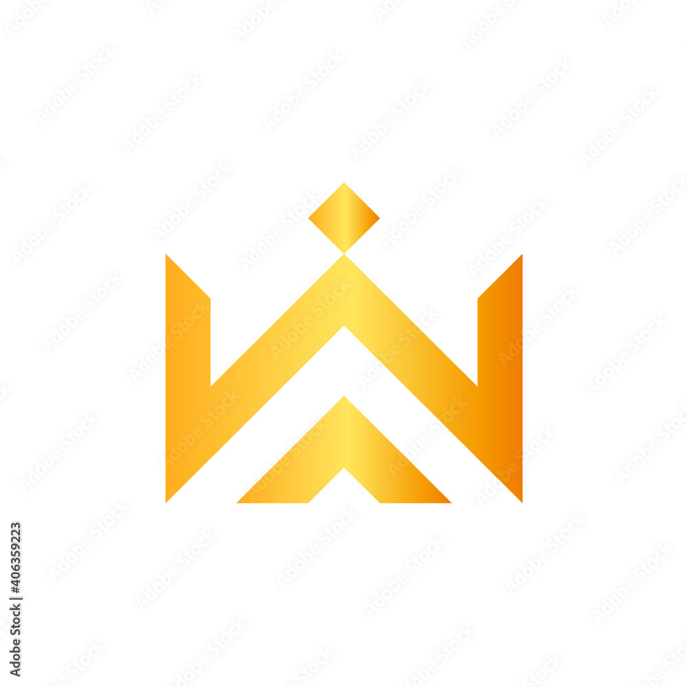 W Monogram Golden Royal Luxury Crown Logo Design Concept W Monogram Golden Royal Luxury Crown Logo Design Concept