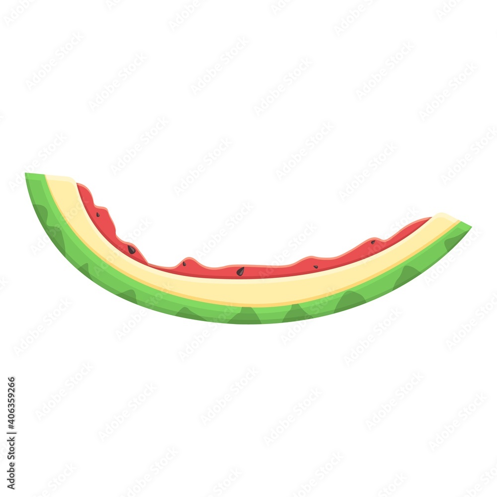 Watermelon shell icon. Cartoon of watermelon shell vector icon for web design isolated on white background