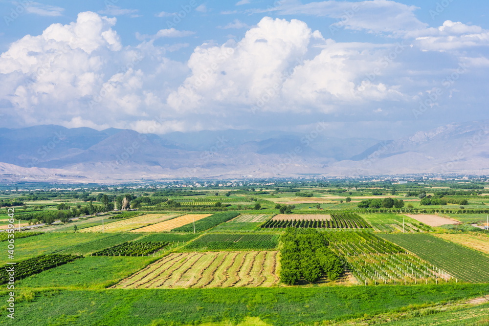 panoramic view of Ararat Valley, Armenia