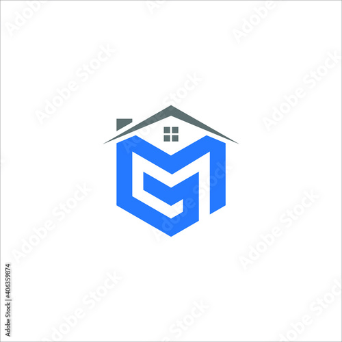 GM HOUSE logo GM HOUSE icon GM HOUSE vector GM HOUSE monogram GM HOUSE letter GM HOUSE minimalist GM HOUSE triangle GM HOUSE flat Unique modern flat abstract logo design  