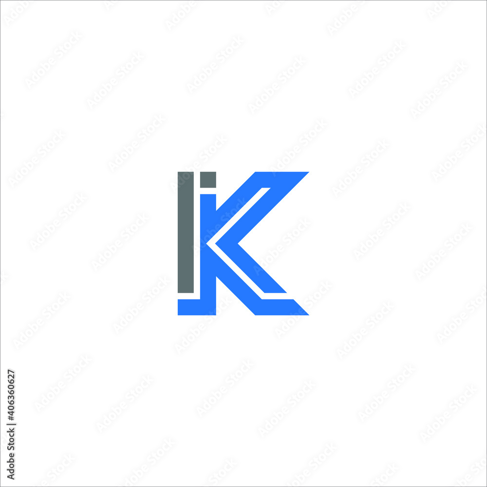 IK logo IK icon IK vector IK monogram IK letter IK minimalist IK triangle IK  flat Unique modern flat abstract logo design Stock Vector