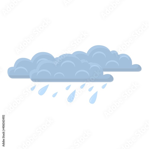 Overcast rain icon. Cartoon of overcast rain vector icon for web design isolated on white background