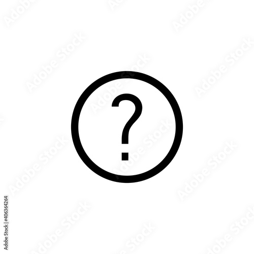 question mark icon or symbol in black simple style