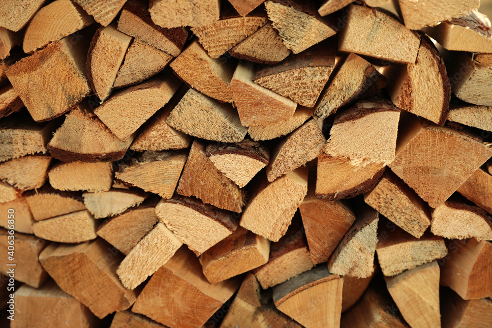 Stack of cut firewood as background, closeup Stack of cut firewood as background, closeup