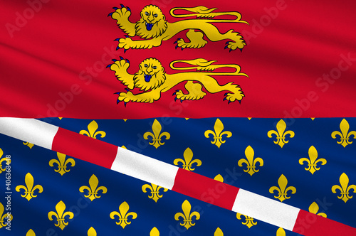 Flag of Eure in Normandy is a Region of France photo