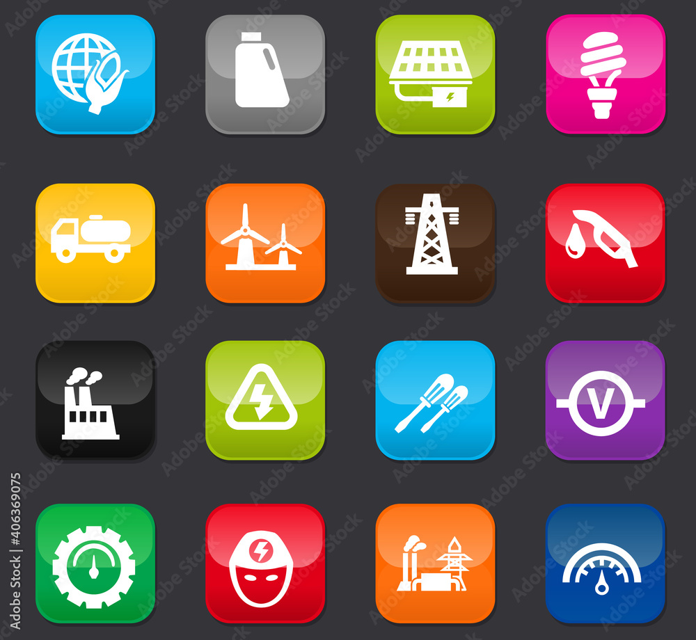 Alternative energy icons set Alternative energy icons set