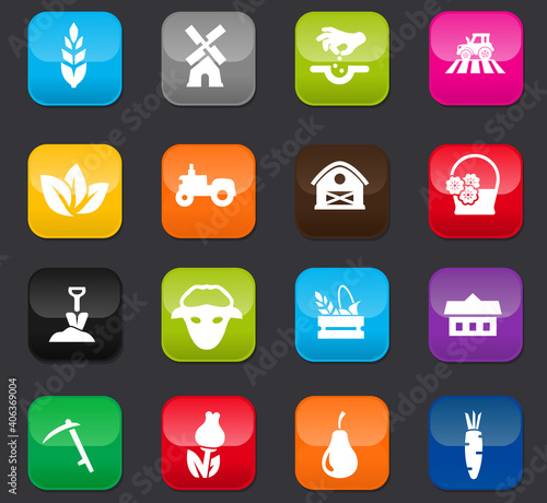 Agricultural icons set