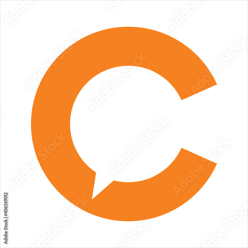 letter c chat logo design