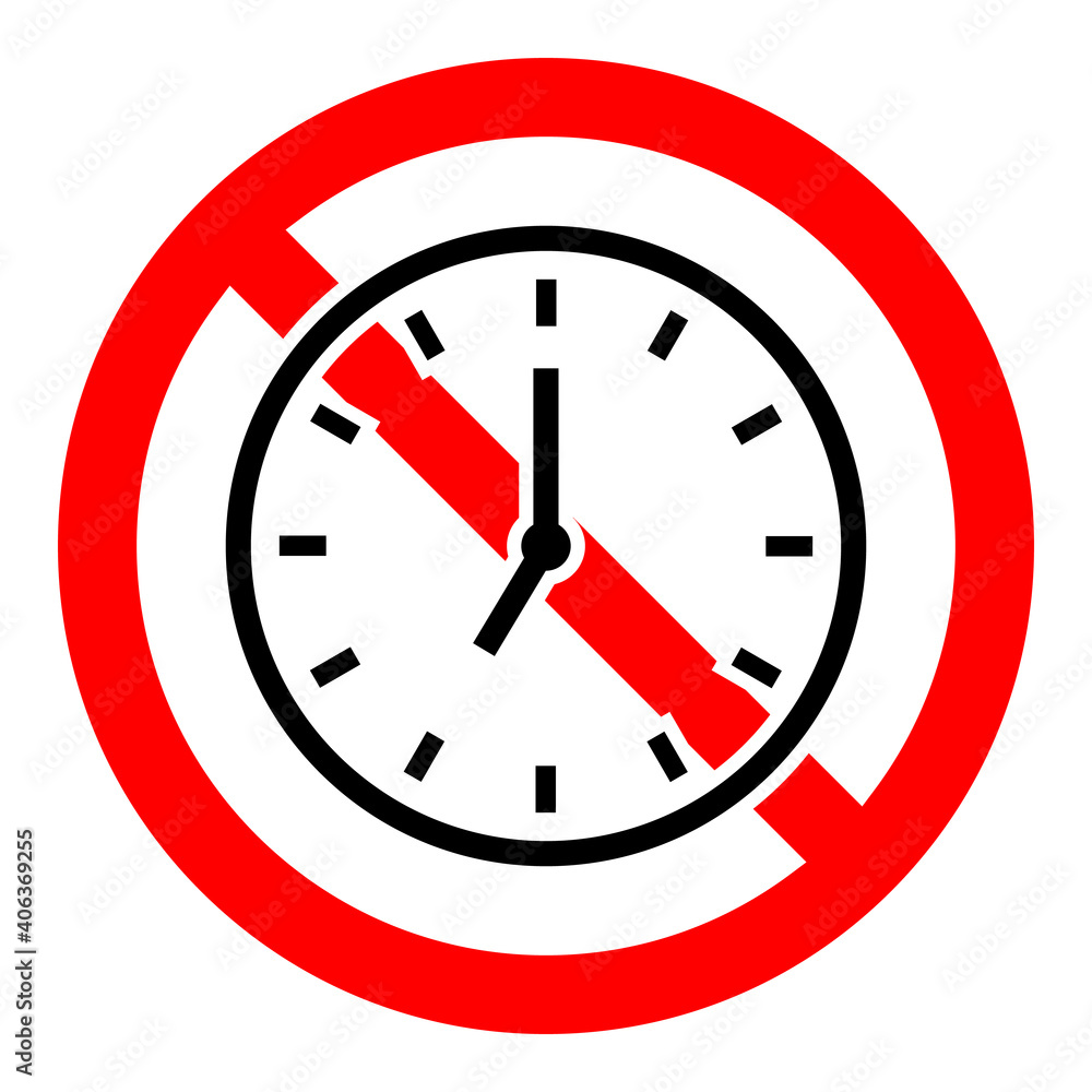 Clock is prohibited. Stop clock icon. Vector illustration Clock is prohibited. Stop clock icon. Vector illustration