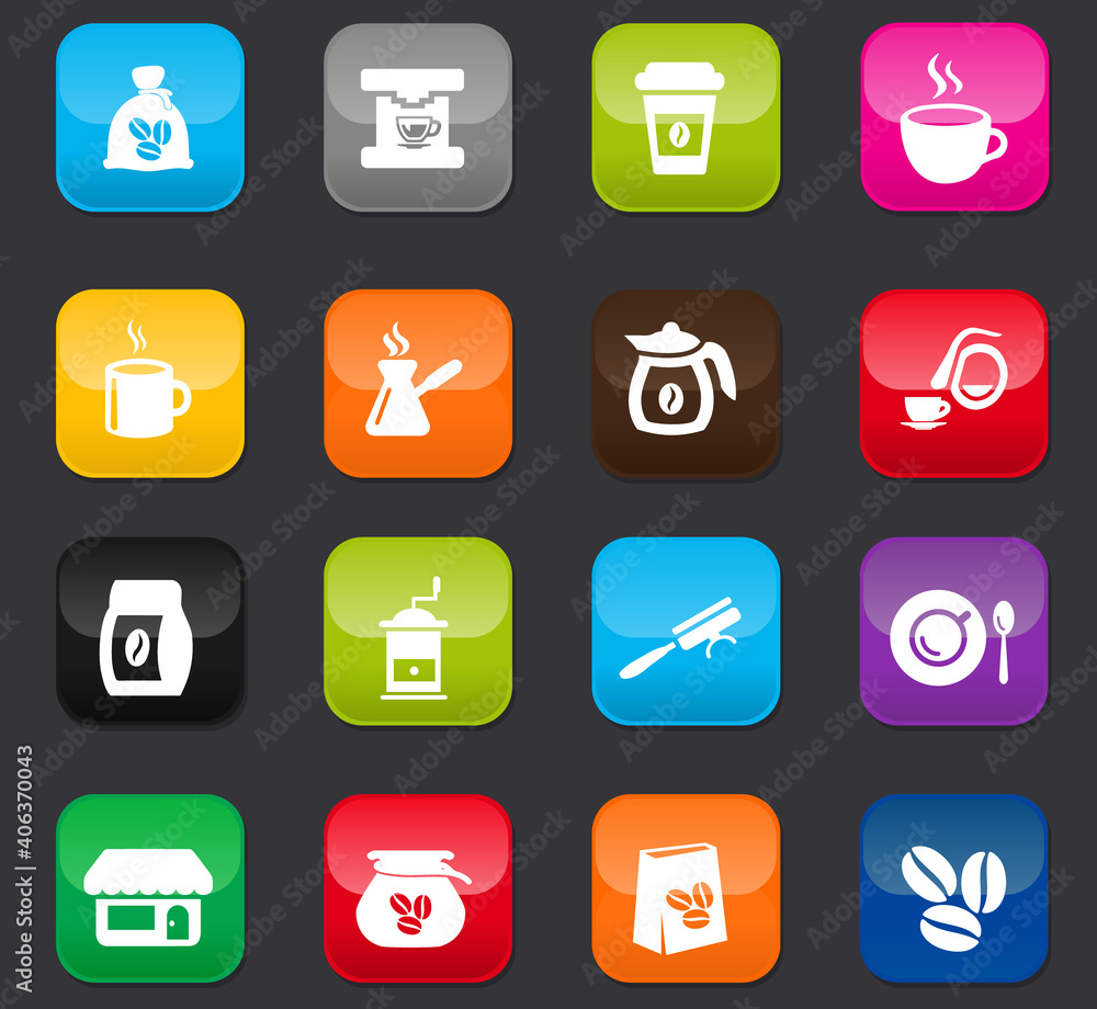 Coffee icons set Coffee icons set