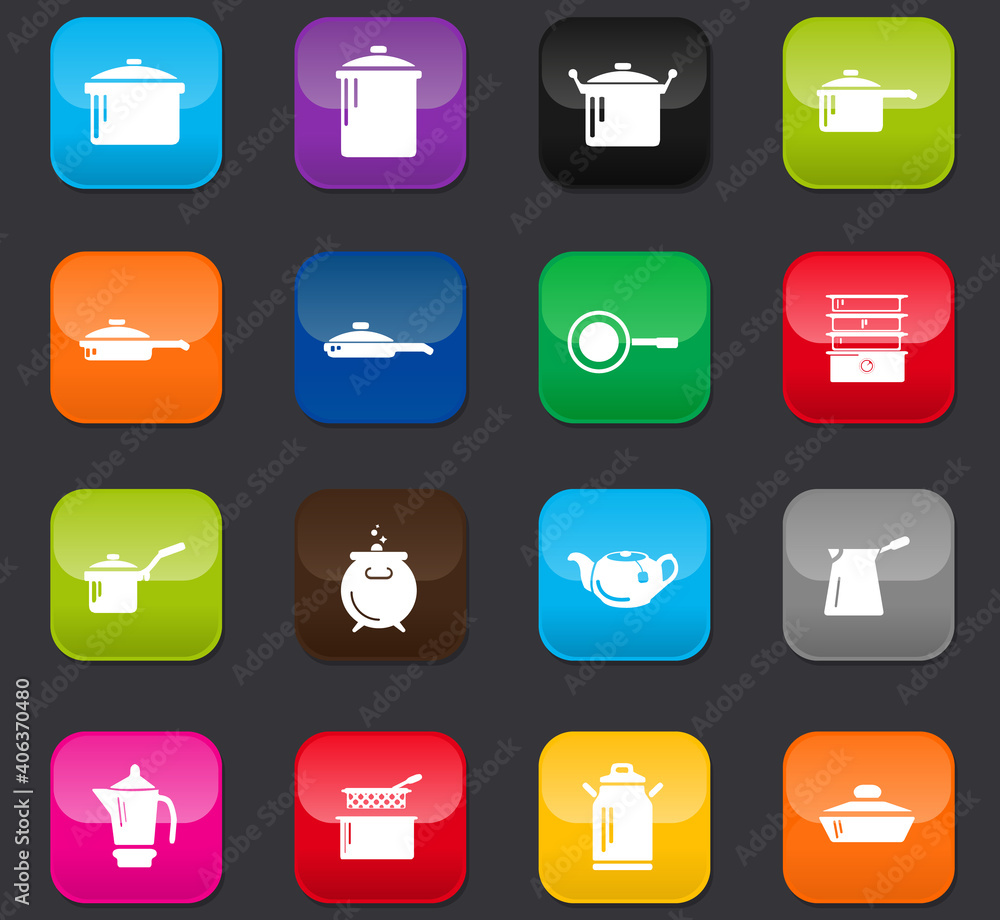 Dishes Icons set Dishes Icons set